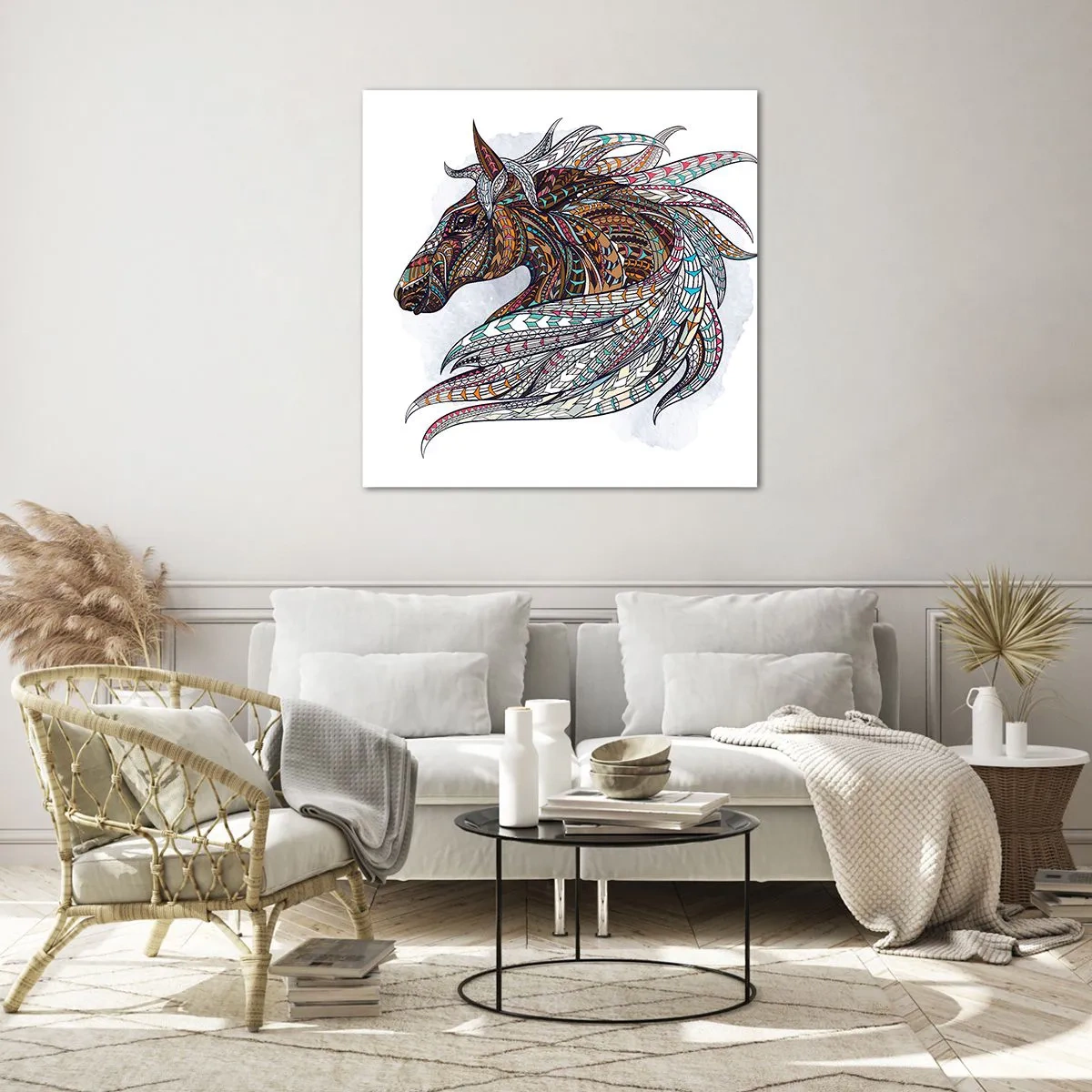 Impression sur verre - Image sur verre - Destrier guerrier celtique - 40x40 cm