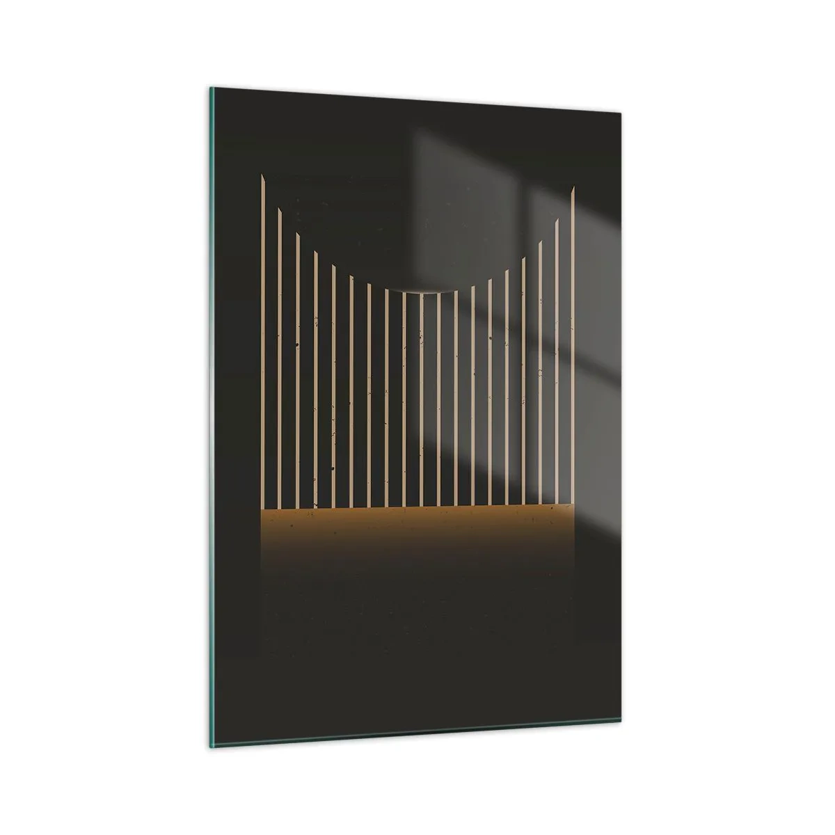 Impression sur verre - Image sur verre - Une composition minimaliste avec des lignes dans le noir - 50x70cm - Explorez les ténèbres - Décoration murale moderne pour le salon et la chambre ARTTOR