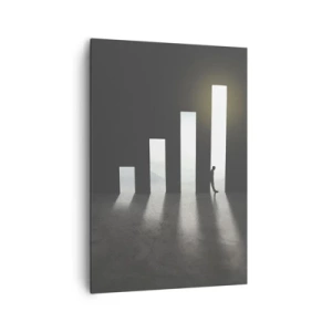 Impression sur toile - Image sur toile - Croissance symbolique sous forme de passages éclairés par la lumière - 70x100cm - Succès – impression - Décoration murale moderne pour le salon et la chambre ARTTOR