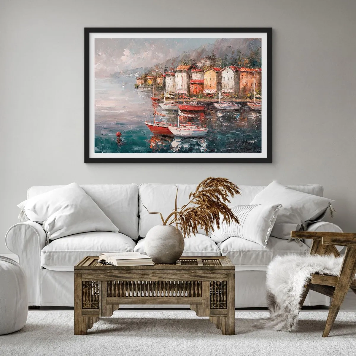 Affiche dans un cadre noir - Poster - Havre romantique - 50x40 cm
