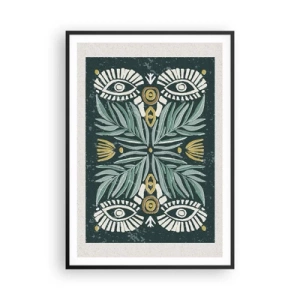Affiche dans un cadre noir - Poster - Comme une découpe folklorique - 70x100 cm