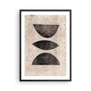 Affiche dans un cadre noir - Poster - Abstraction géométrique dans un style vintage - 50x70cm - Abstraction ethnique - Décoration murale moderne pour le salon et la chambre ARTTOR