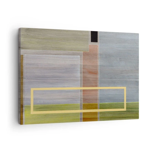 Impression sur toile - Image sur toile - Composition géométrique aux couleurs pastel avec des rectangles - 70x50cm - Simple et calme - Décoration murale moderne pour le salon et la chambre ARTTOR