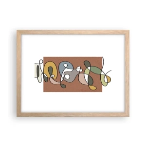Affiche dans un chêne clair - Poster - Une abstraction qui mérite le sourire - 40x30 cm