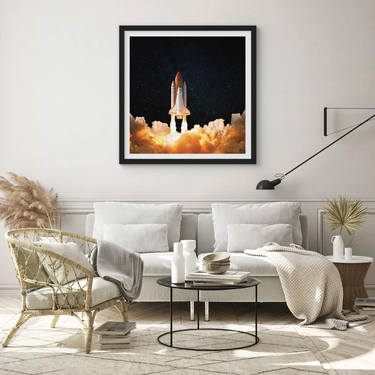 Affiche dans un cadre noir - Poster - Ad astra! - 50x50 cm