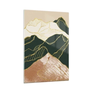 Impression sur verre - Image sur verre - Sommets dorés - 80x120 cm