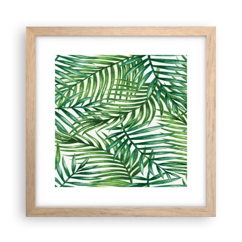 Affiche dans un chêne clair - Poster - Sous la canopée verte - 30x30 cm
