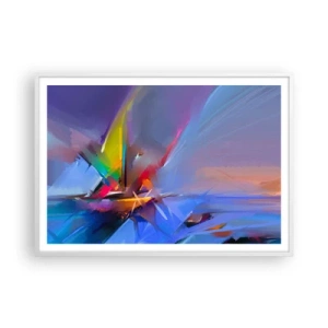 Affiche dans un cadre blanc - Poster - Hélices comme un oiseau - 100x70 cm