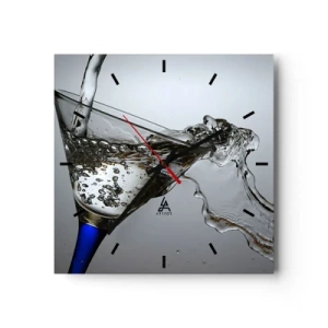 Horloge murale - Pendule murale - Eau cristalline dans un verre cristal - 40x40 cm