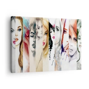 Impression sur toile - Image sur toile - Une collection de portraits de femmes dans divers styles artistiques. - 70x50cm - Et c'est toujours TOI - Décoration murale moderne pour le salon et la chambre ARTTOR