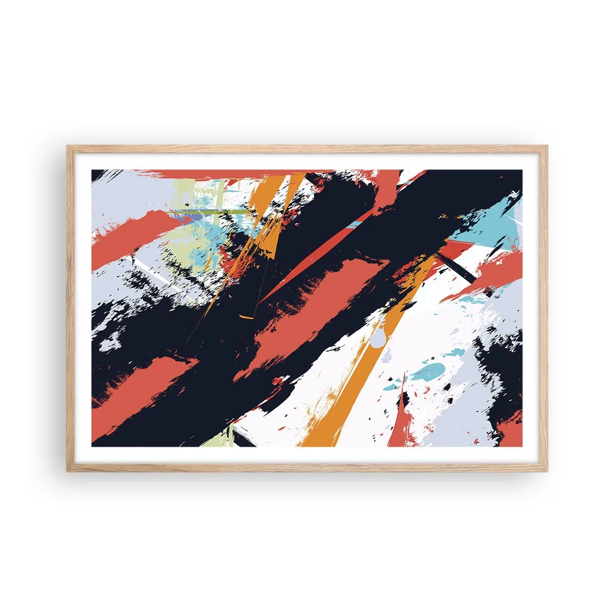 Affiche dans un chêne clair - Poster - Composition dynamique - 91x61 cm