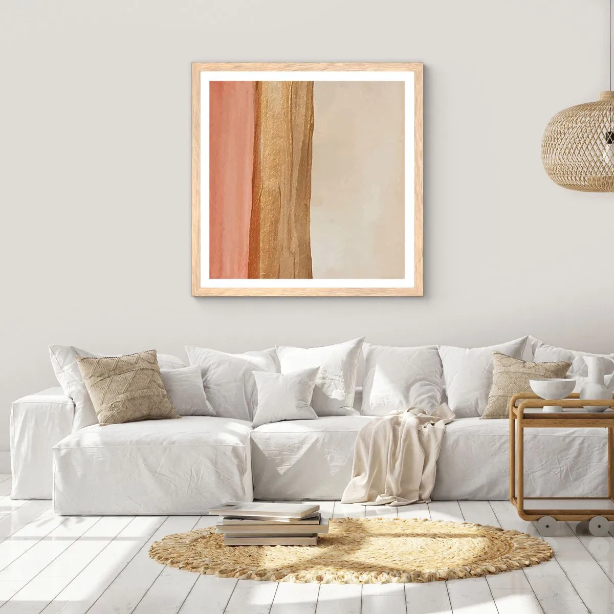 Affiche dans un chêne clair - Poster - Composition verticale - 40x40 cm