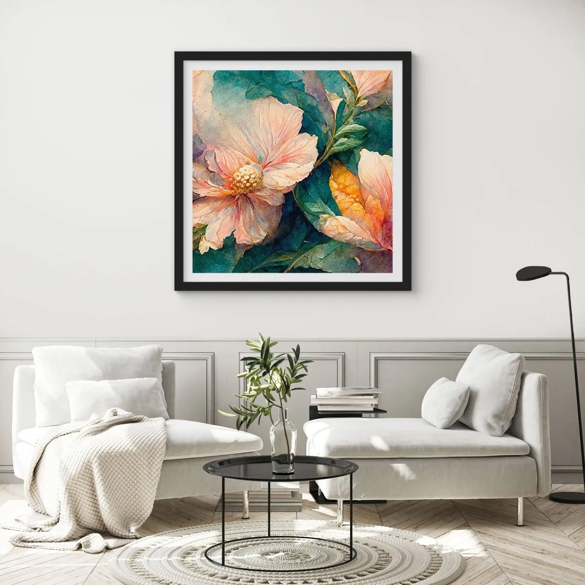 Affiche dans un cadre noir - Poster - Uniquement de la subtilité - 40x40 cm