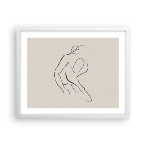 Affiche dans un cadre blanc - Poster - Croquis intime - 50x40 cm