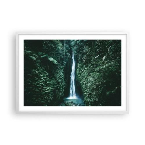 Affiche dans un cadre blanc - Poster - Fontaine tropicale - 70x50 cm