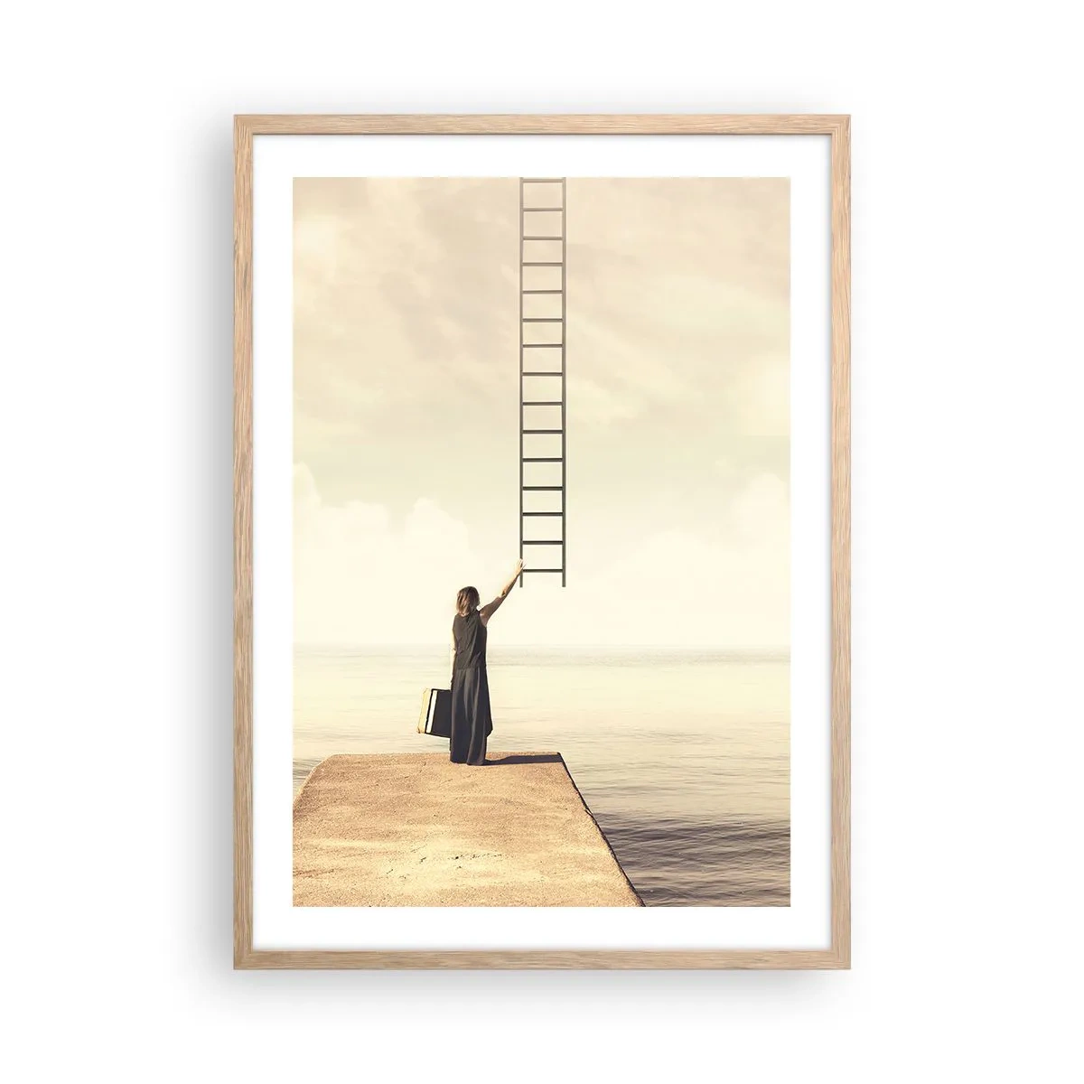 Affiche dans un chêne clair - Poster - Voyage magique - 50x70 cm