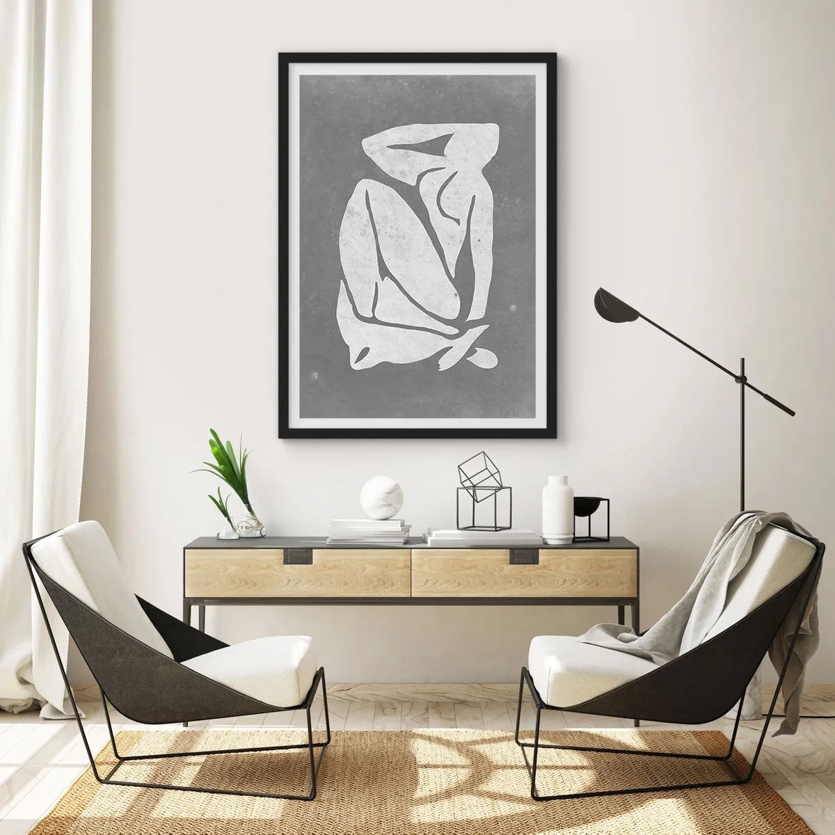 Affiche dans un cadre noir - Poster - En pensée - 50x70 cm