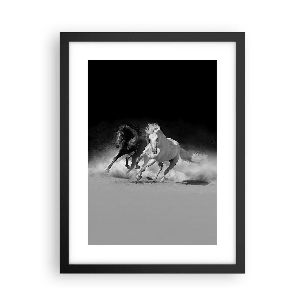 Affiche dans un cadre noir - Poster - Galop de la liberté - 30x40 cm