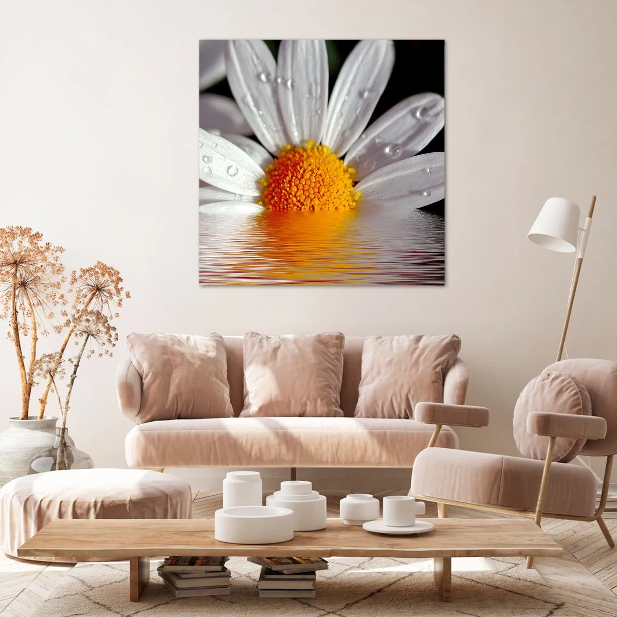 Impression sur toile - Image sur toile - Le soleil levant des marguerites - 30x30 cm