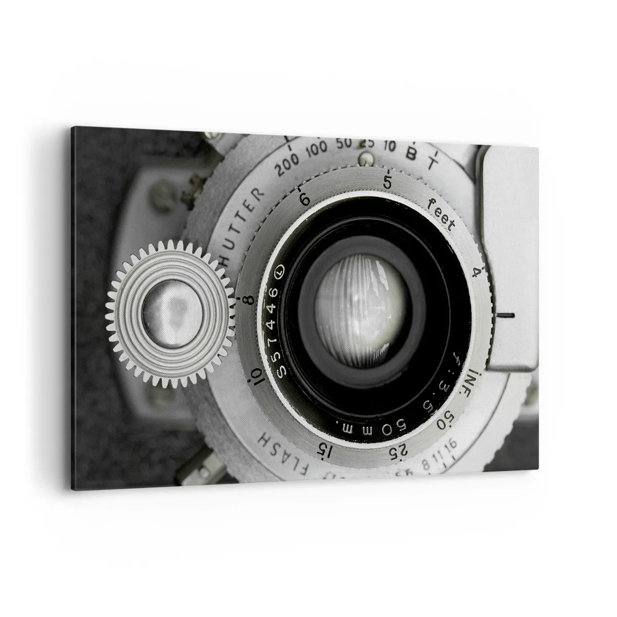 Impression sur toile - Image sur toile - L'objectif d'un vieil appareil photo - 120x80cm - Histoire d'Hollywood - Décoration murale moderne pour le salon et la chambre ARTTOR