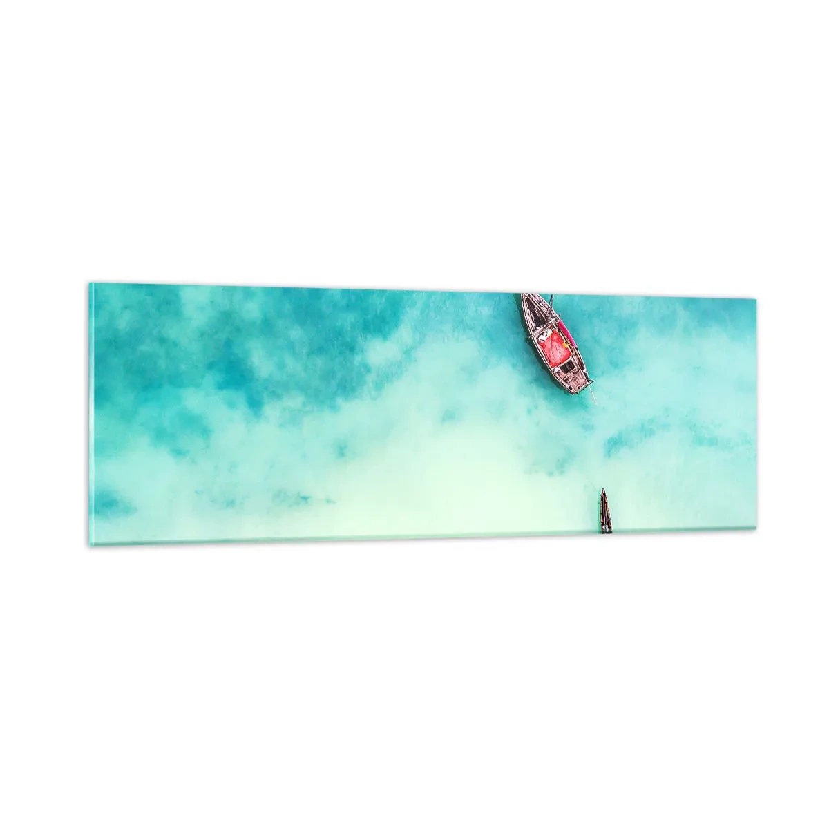 Impression sur verre - Image sur verre - Car sur les plages de Zanzibar, quand il y a un débordement d'eau... - 90x30 cm