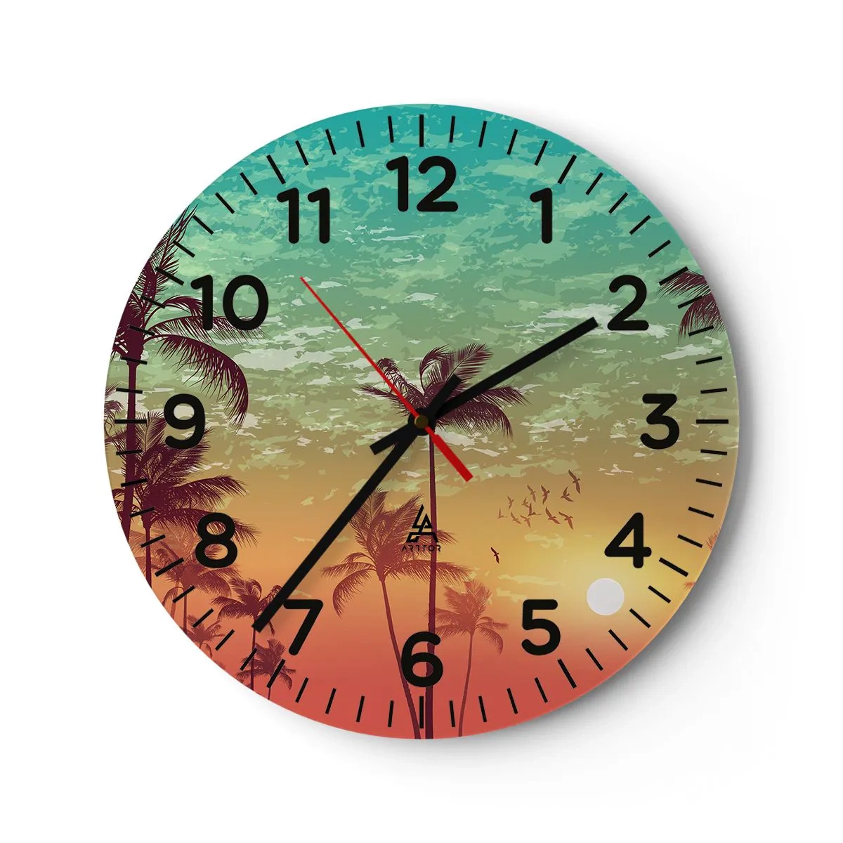 Horloge murale - Pendule murale - Ambiance tropicale - 40x40 cm