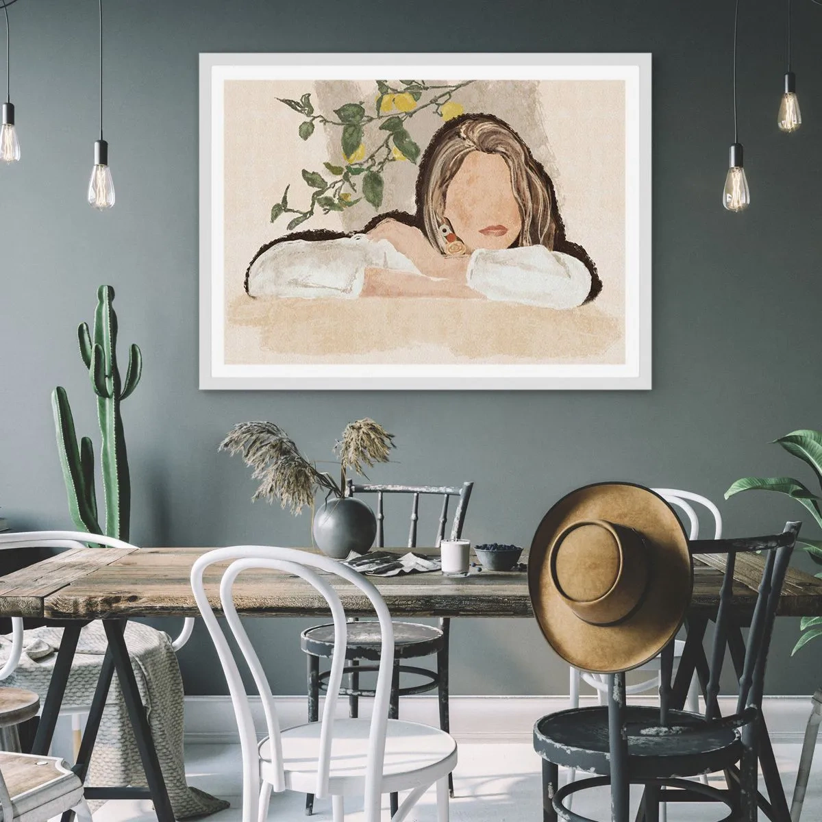 Affiche dans un cadre blanc - Poster - La beauté du sud - 50x40 cm