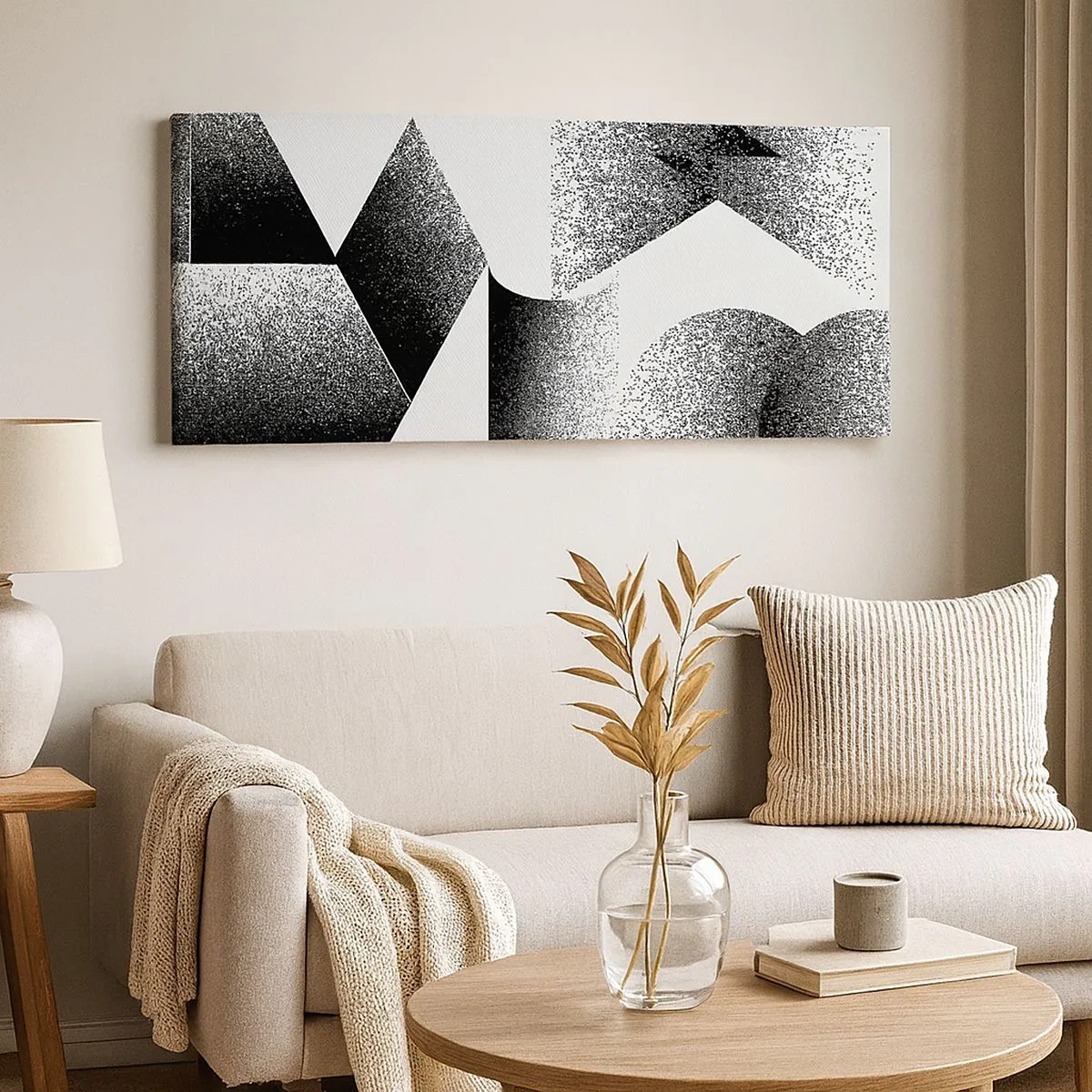 Impression sur toile - Image sur toile - Angles et ovales - 100x40 cm