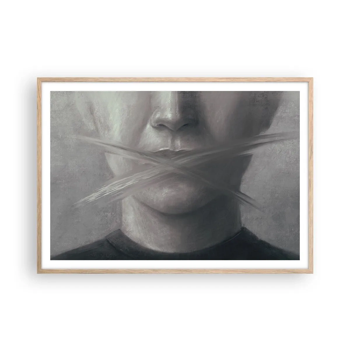 Affiche dans un chêne clair - Poster - Sans mot - 100x70 cm