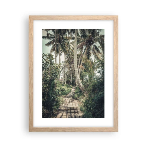 Affiche dans un chêne clair - Poster - Allée des palmiers - 30x40 cm