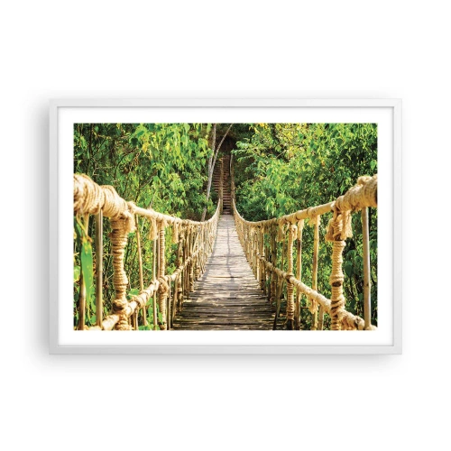 Affiche dans un cadre blanc - Poster - Suspendu dans la nature - 70x50 cm