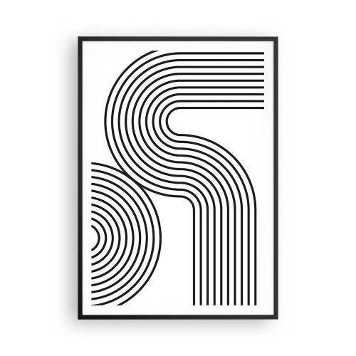 Affiche dans un cadre noir - Poster - En plein virage - 70x100 cm