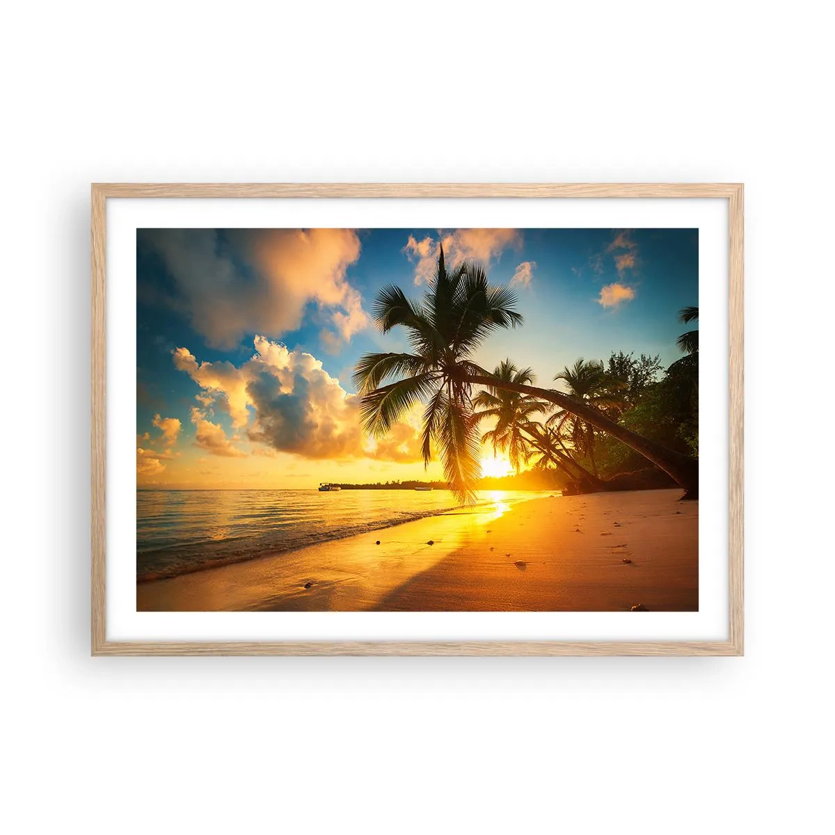 Affiche dans un chêne clair - Poster - Rêve caribéen - 70x50 cm