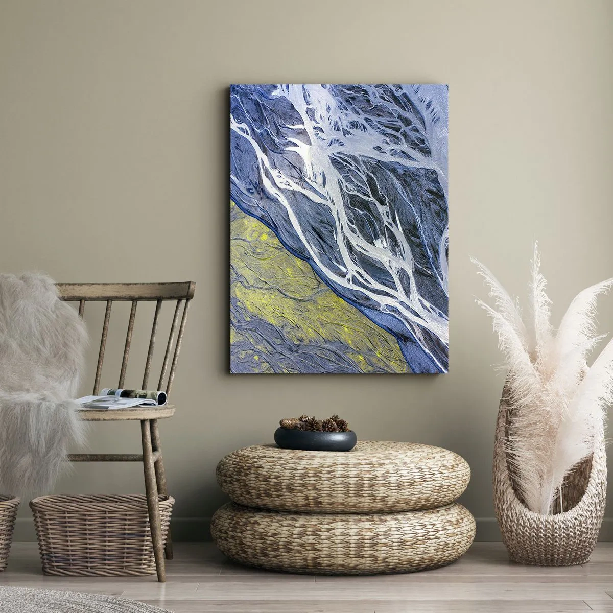 Impression sur toile - Image sur toile - Peintures rupestres de la nature - 55x100 cm