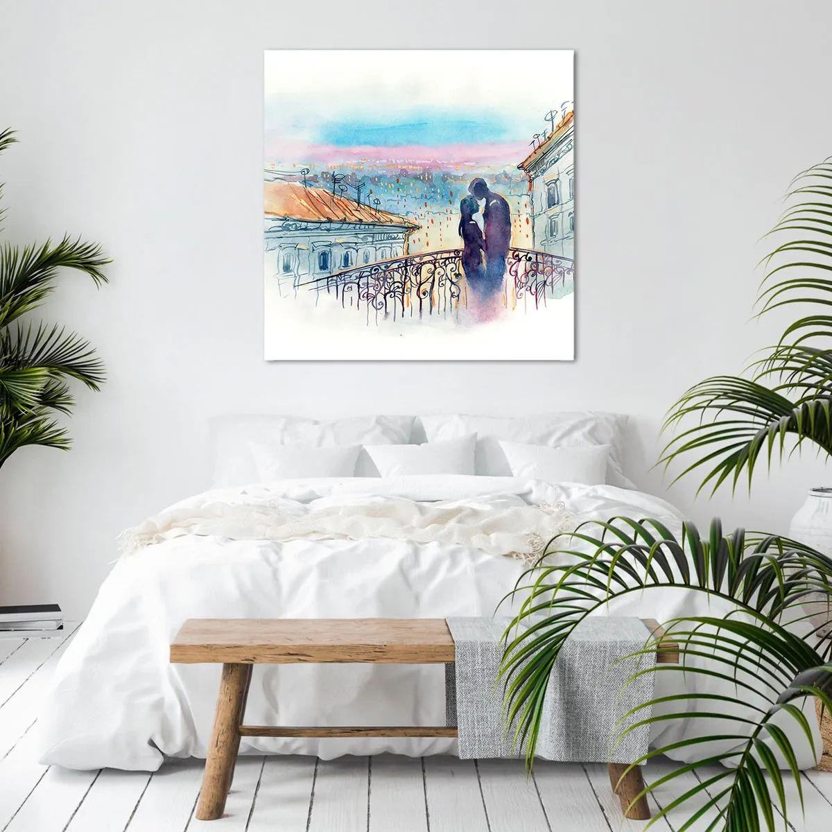 Impression sur toile - Image sur toile - Amoureux de Paris - 60x60 cm