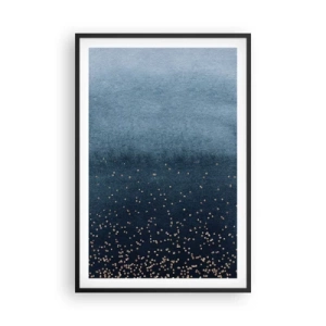 Affiche dans un cadre noir - Poster - Composition - phases bleues - 61x91 cm