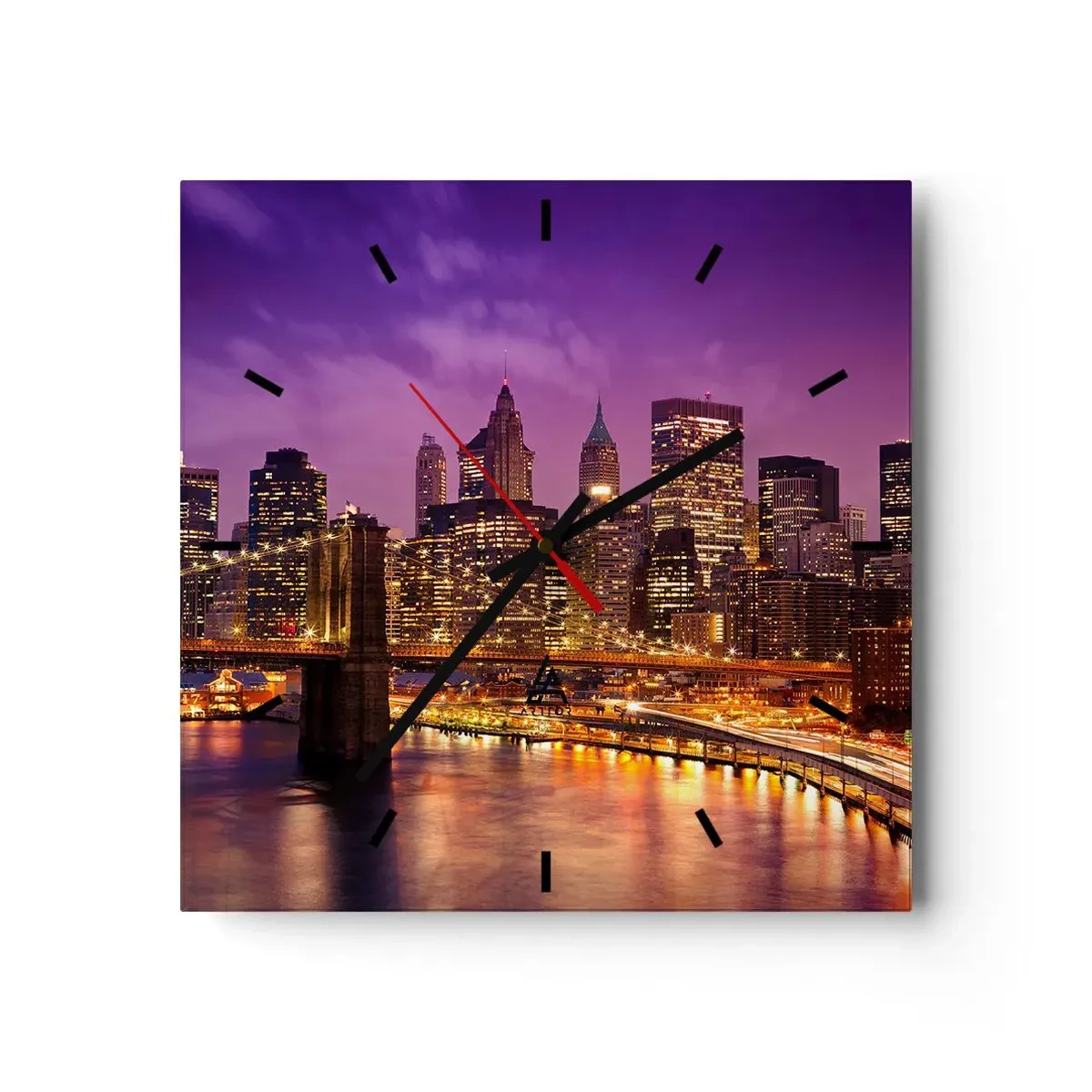 Horloge murale - Pendule murale - Manhathann or violet - 30x30 cm