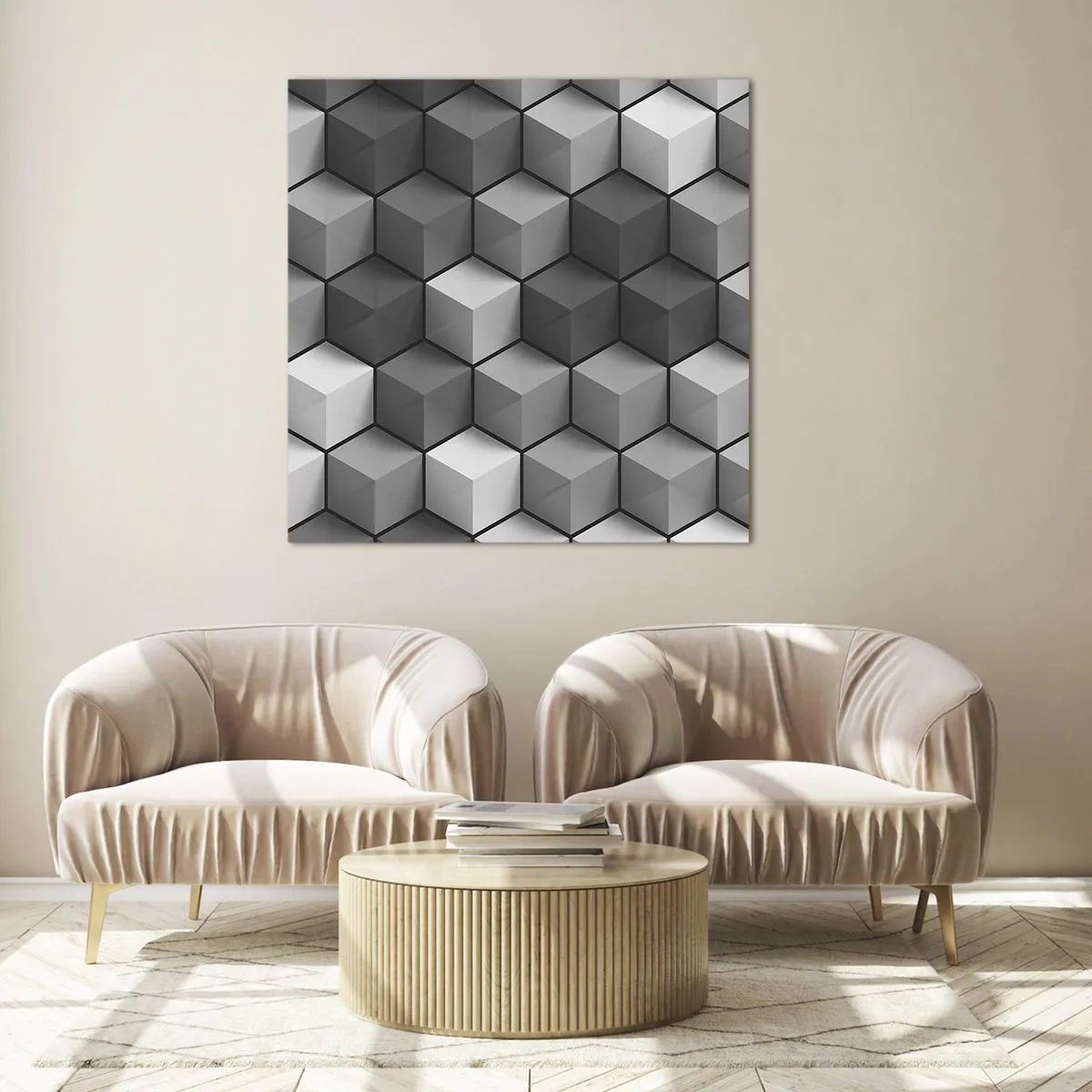 Impression sur verre - Image sur verre - Puzzle cubiste - 50x50 cm