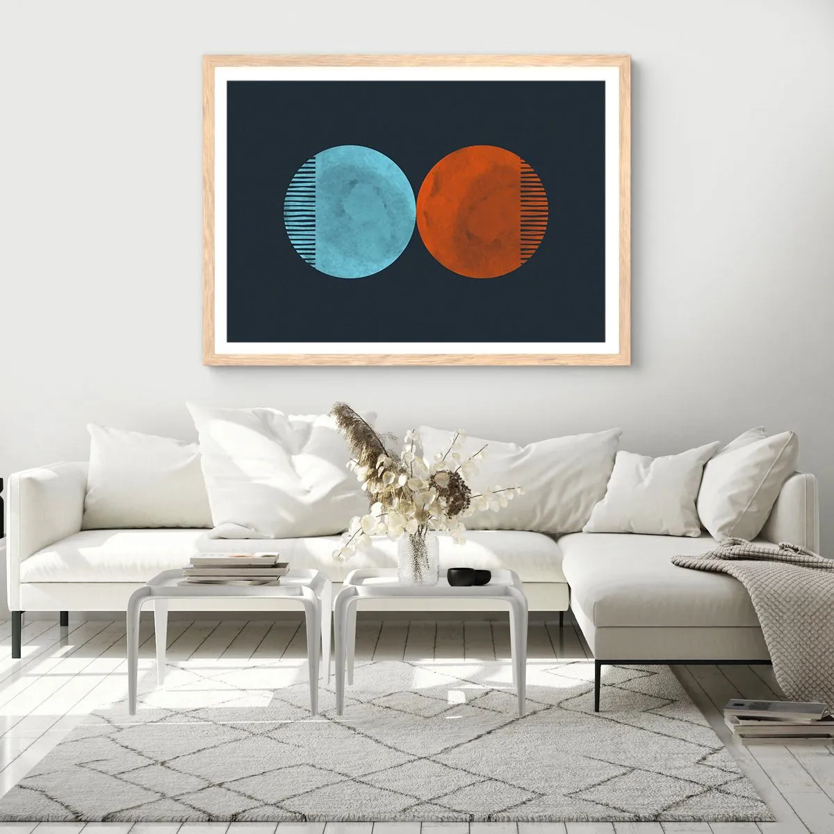 Affiche dans un chêne clair - Poster - Seulement la géométrie ? - 100x70 cm