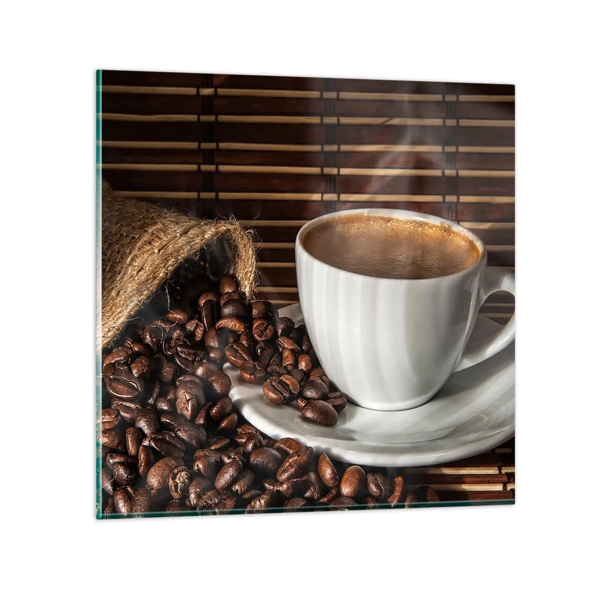 Impression sur verre - Image sur verre - La noirceur du charbon, la clarté de l'ambre - 30x30 cm