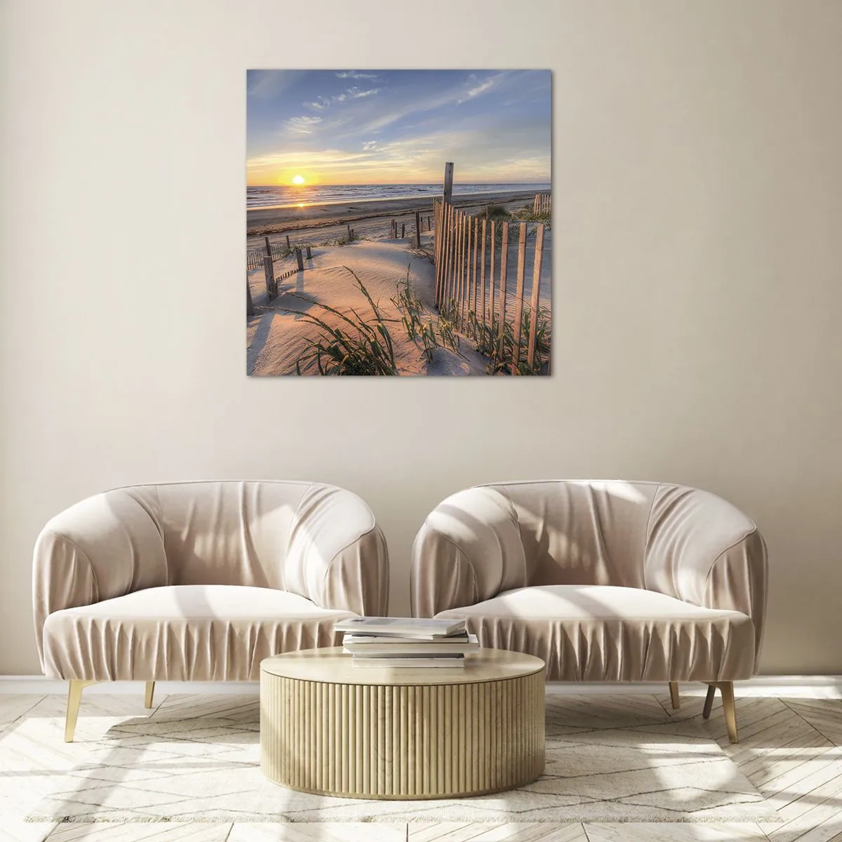 Impression sur verre - Image sur verre - Ombre et brillance du vent - 60x60 cm