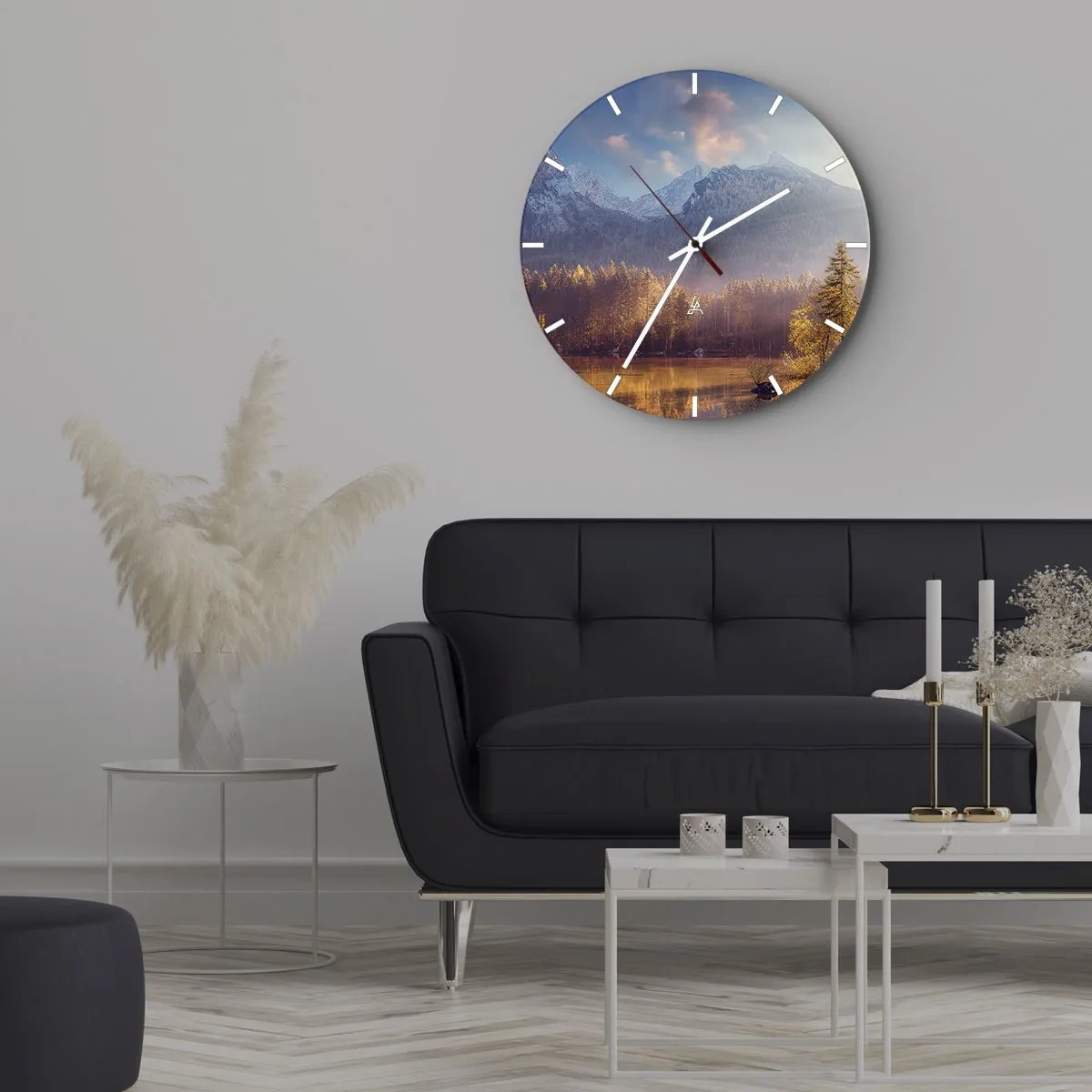 Horloge murale - Pendule murale - Dans les montagnes et les vallées - 40x40 cm