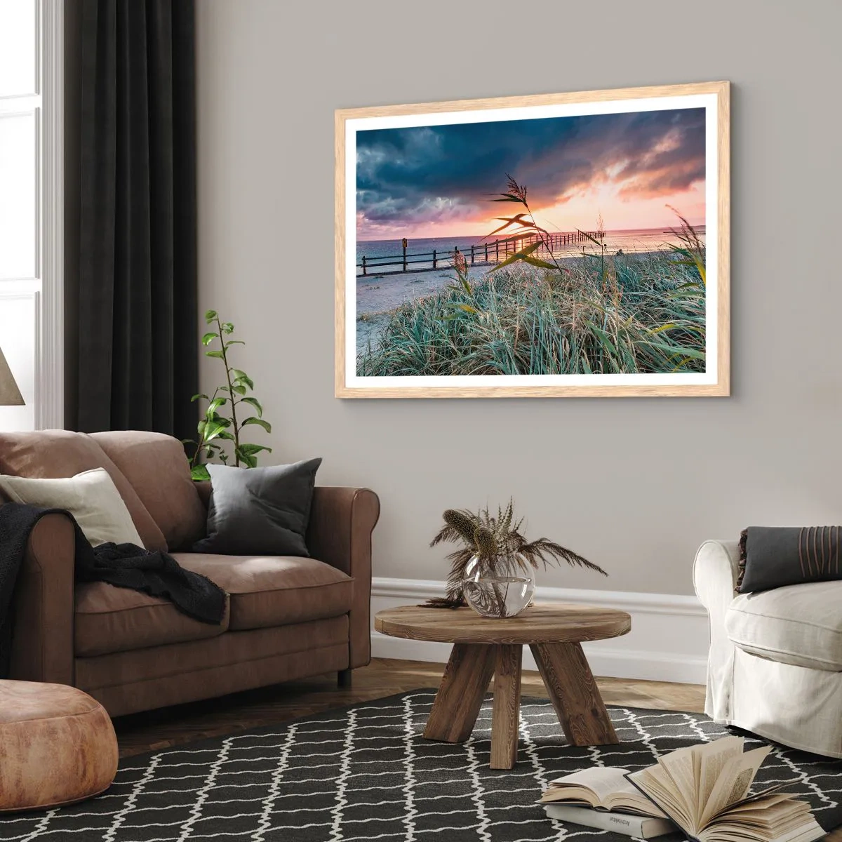 Affiche dans un chêne clair - Poster - Ça ne passe pas avec le vent - 40x30 cm