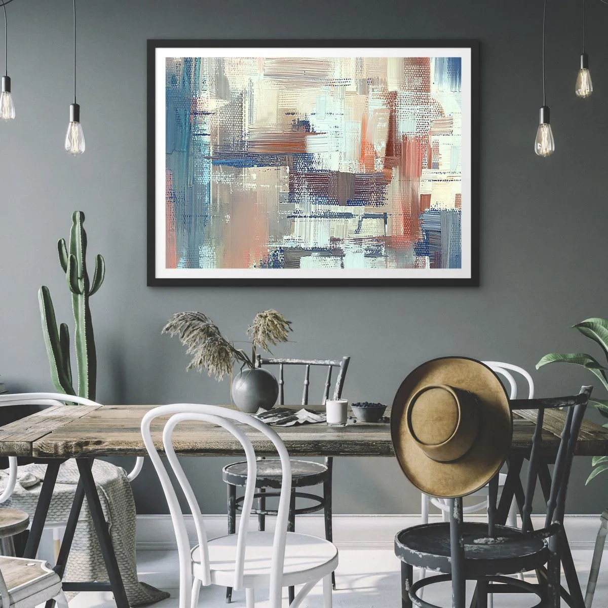 Affiche dans un cadre noir - Poster - Atteindre la lumière - 50x40 cm