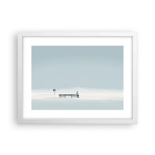 Affiche dans un cadre blanc - Poster - Oui, j'attends. - 40x30 cm