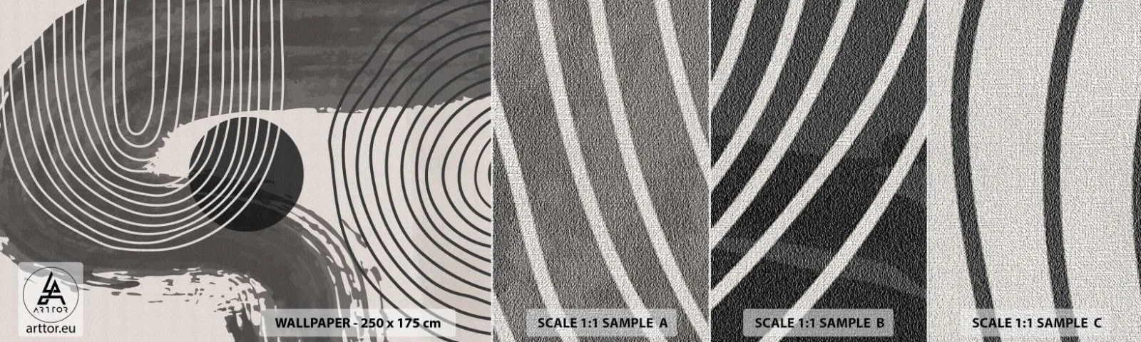 Échantillon de Papier Peint Premium Canvas - L'ovale gagne - Abstraction, Minimalisme, Morceau - 100x30 cm