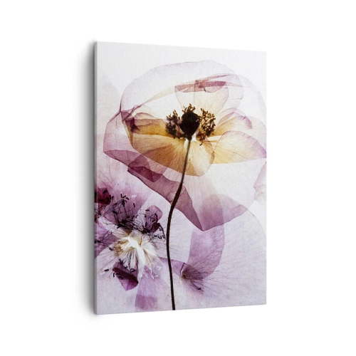 Impression sur toile - Image sur toile - Fleurs délicates et transparentes aux tons pastel - 50x70cm - Corps de fleurs transparente - Décoration murale moderne pour le salon et la chambre ARTTOR