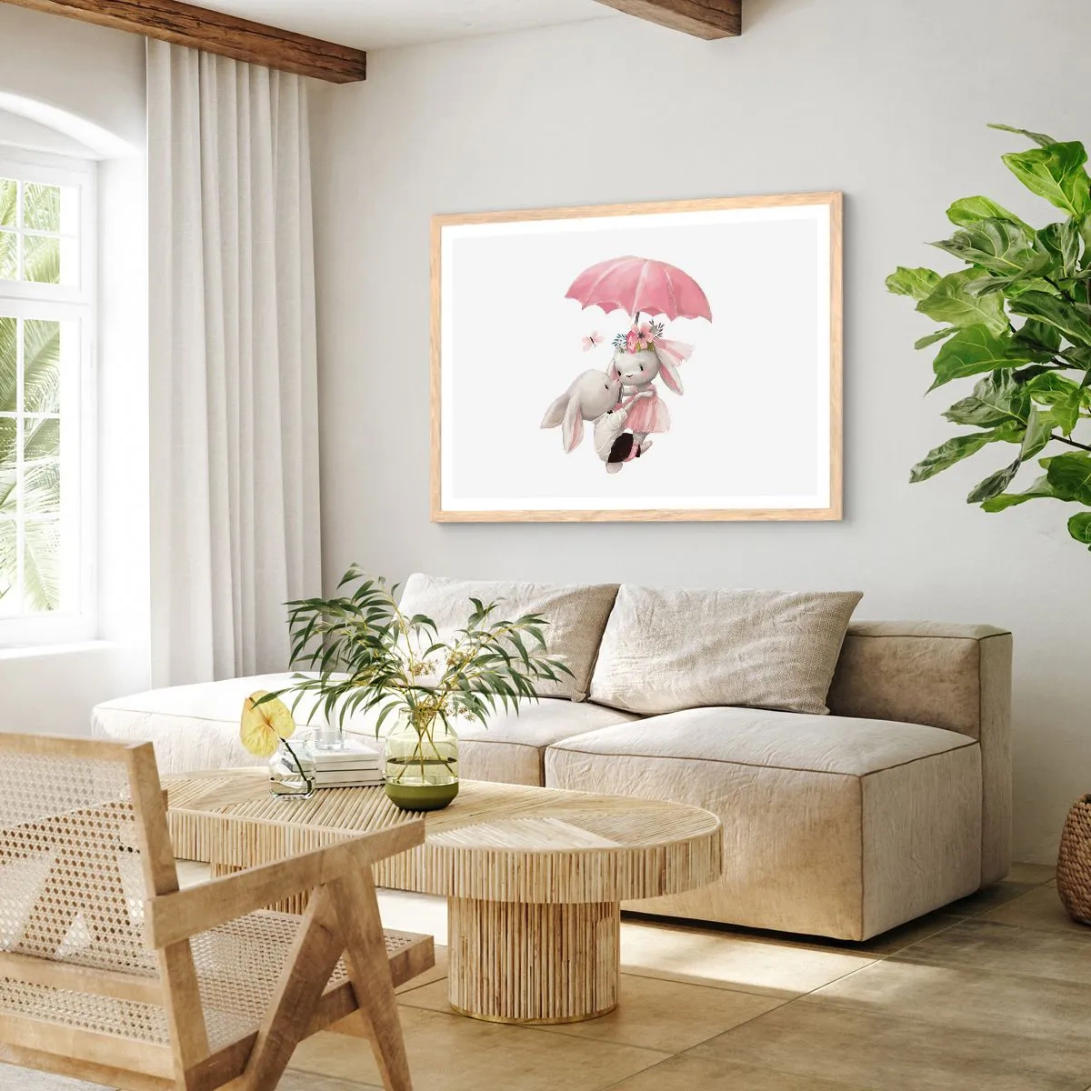 Affiche dans un chêne clair - Poster - C'est ça l'amour - 100x70 cm