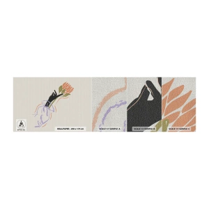 Échantillon de Papier Peint Premium Canvas - Touche fraternelle - Main, Fleur, Minimalisme - 100x30 cm