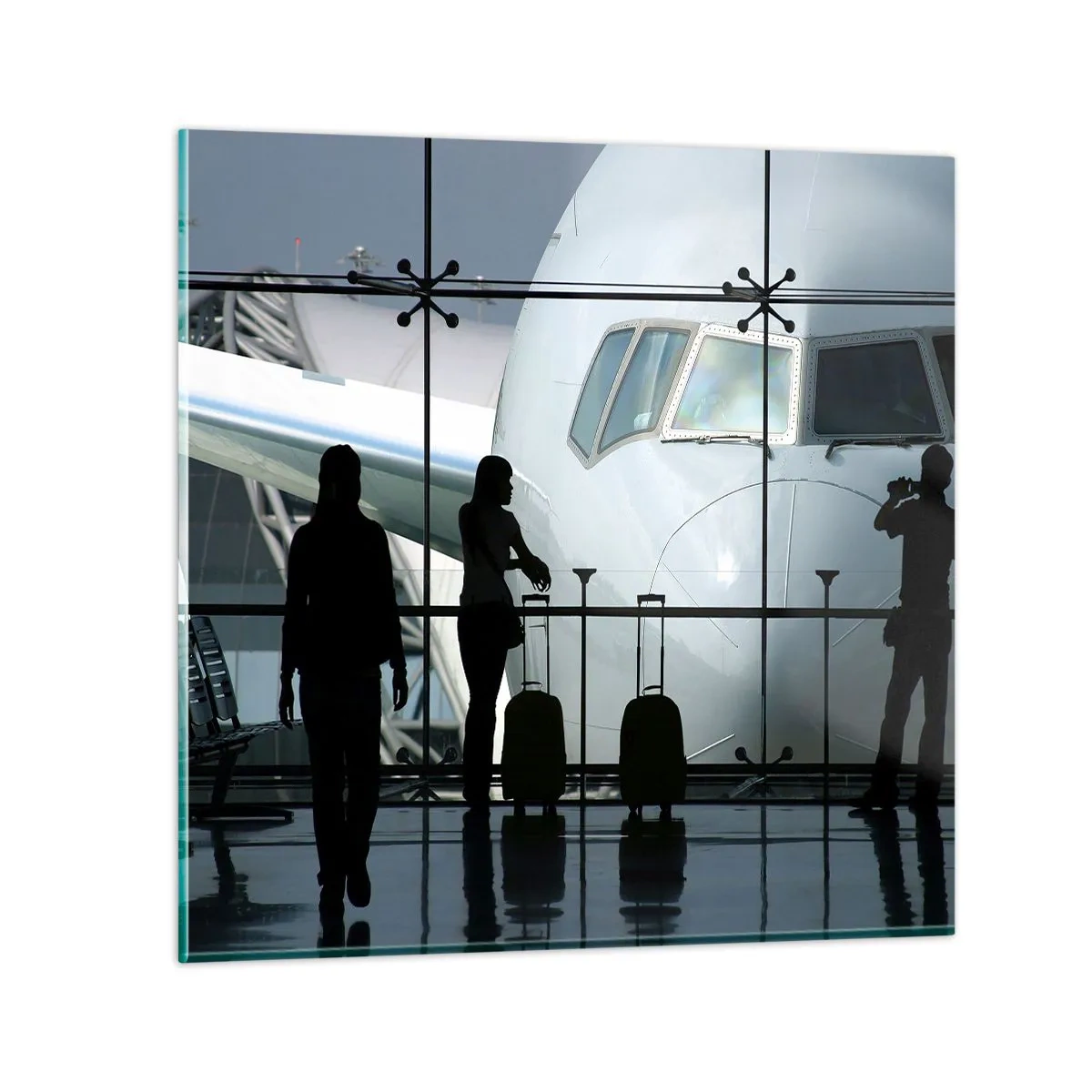 Impression sur verre - Image sur verre - Vis-à-vis de l'aéroport - 30x30 cm